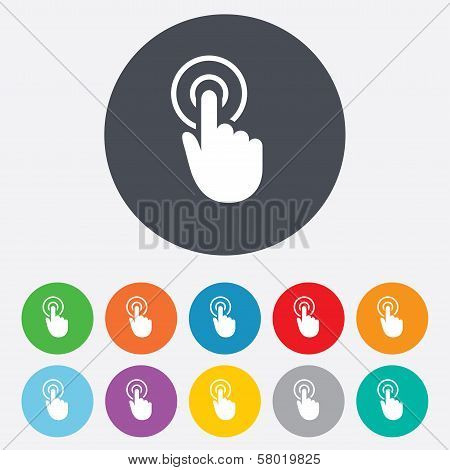 Hand cursor sign icon. Hand pointer symbol.