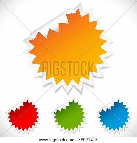 Colorful vector blank stickers.