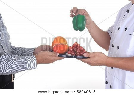 The Male Chef Present Healthy Fruit Concept