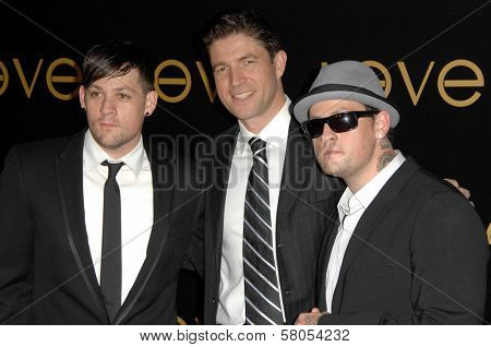 Joel Madden with Frederic de Narp and Benji Madden  at Cartier's 3rd Annual Loveday Celebration. Private Residence, Bel Air, CA. 06-18-08