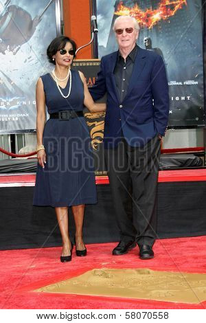 Shakira Caine and Michael Caine  at the Hand and Footprint Ceremony Honoring Michael Caine. Grauman's Chinese Theater, Hollywood, CA. 07-11-08