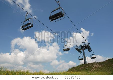 Ski Lift On Monte Zoncolan In Summer