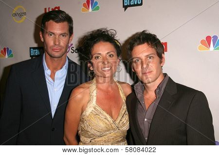 Jeff Lewis with Jenni Pulos and Ryan Brown  at the NBC Universal 2008 Press Tour All Star Party. Beverly Hilton Hotel, Beverly Hills, CA. 07-20-08