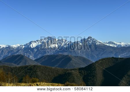 View Of Mount Grigna From Mount Croce (north Italy)