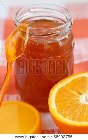 Orange homemade jam.