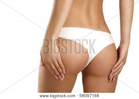 Closeup Of A Beautiful Woman Showing Perfect Buttocks