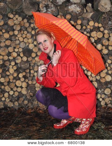 Fille parapluie