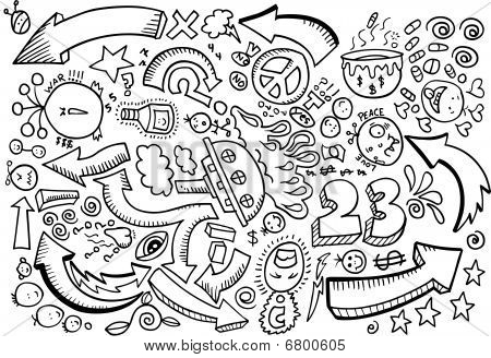 Doodle schizzo disegno vettoriale
