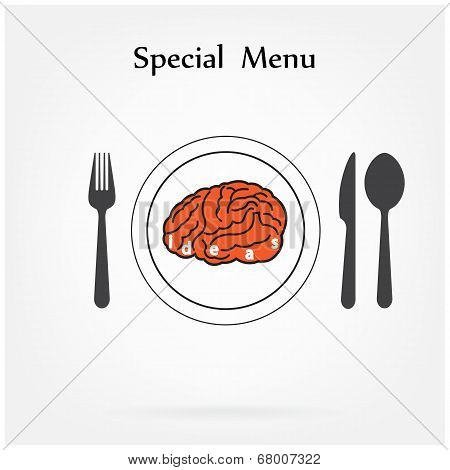 Creative Brain Idea Concept With Spoon