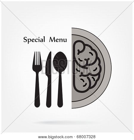 Creative Brain Idea Concept With Spoon