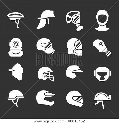 Set Icons Of Helmets And Masks