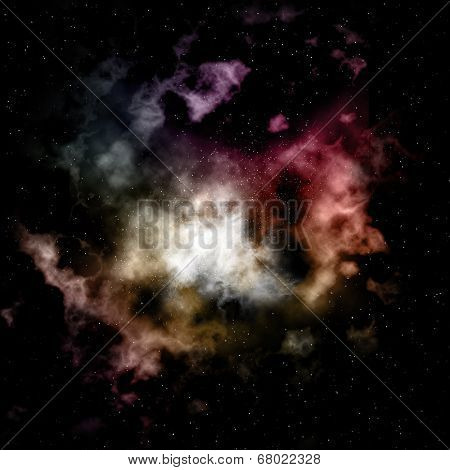 Space background with colourful nebula and stars