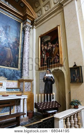 PARMA, ITALY - MAY 01, 2014: Church of Saint Vitale. The church of St Vitale is located in the historic center of Parma, not far from City Hall