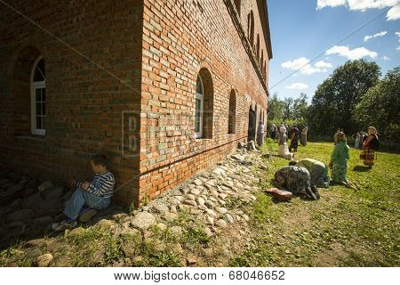 KRASNY BRONEVIK, RUSSIA - JULY 7, 2014: Celebrations commemorating the Rev. Anthony Dymsky (died 1224) in Antony Dymsky Monastery