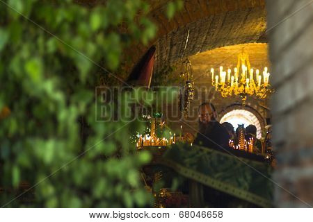 KRASNY BRONEVIK, RUSSIA - JULY 7, 2014: Celebrations commemorating the Rev. Anthony Dymsky (died 1224) in Antony Dymsky Monastery