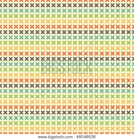 Seamless striped pattern of quatrefoils