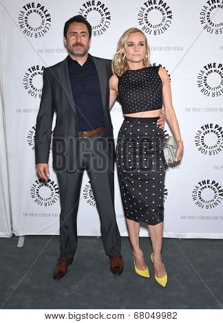 LOS ANGELES - JUN 24:  Demian Bichir &  Diane Kruger arrives to the The Bridge
