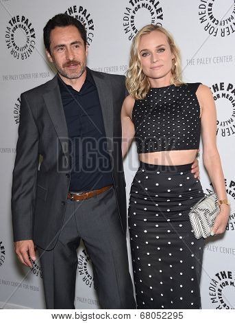 LOS ANGELES - JUN 24:  Demian Bichir &  Diane Kruger arrives to the The Bridge