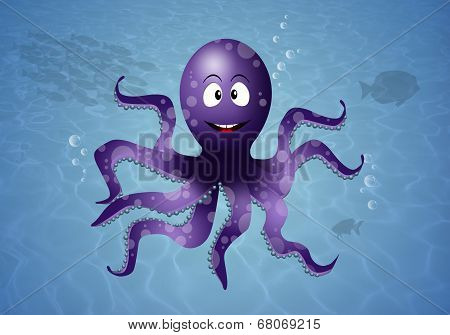 Funny octopus in the sea