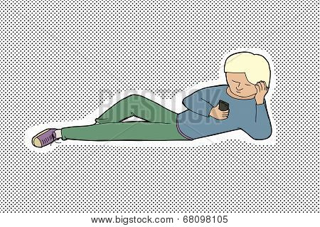 Teen Looking At Smartphone