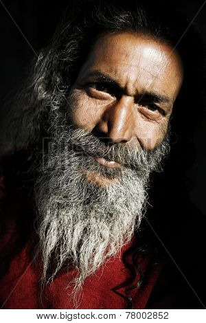 Indigenous senior Indian man looking at the camera.
