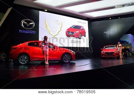 Nonthaburi - December 1: New Mazda 2 Skyactiv Car Display At Thailand International Motor Expo On De