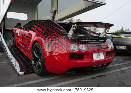 Bugatti Veyron Entering Enclosed Auto Transport