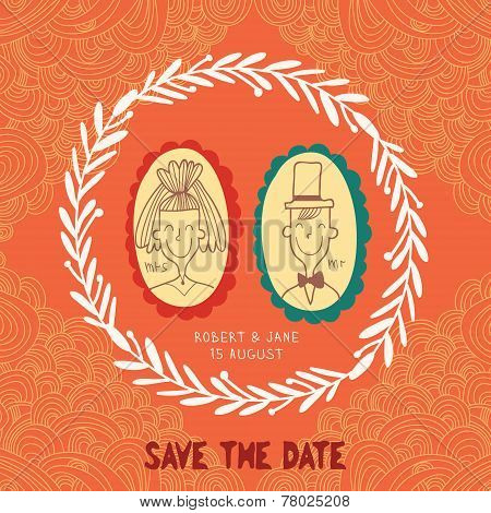 Beautiful Save The Date Card In Vintage Style