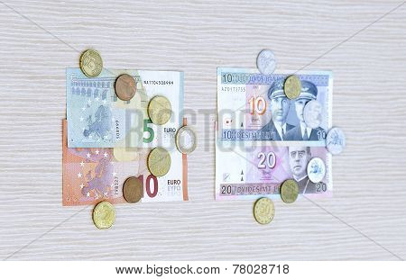 Lits Changeover Euro Exchange 2015 Lithuania Coins Banknotes January