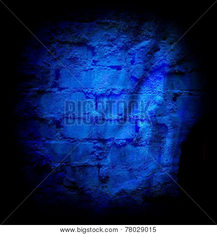Blue Brick Stone Wall