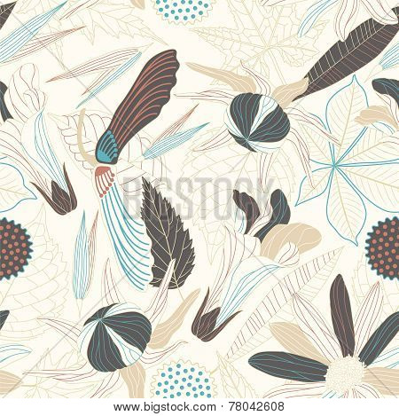 Striped Leaves And Flowers