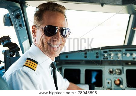 Pilot In Cockpit.