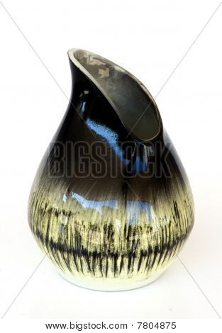 Izraelské asymetrické keramická váza v Retro stylu izolovaných na bílém