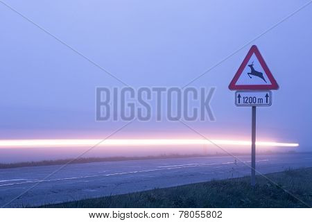 Deer Crossing Roadsign