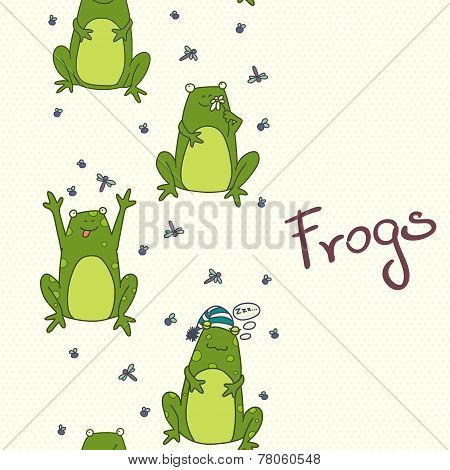 Cartoon Frogs Pattern.
