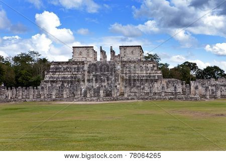 Hall of the Thousand Pillars - Columns at Chichen Itza Mexico