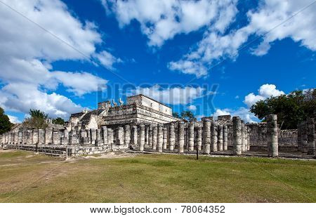 Hall of the Thousand Pillars - Columns at Chichen Itza Mexico