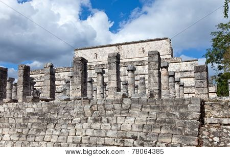 Hall of the Thousand Pillars - Columns at Chichen Itza Mexico