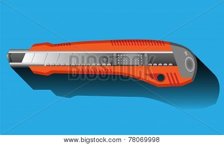Penknife On Blue Background