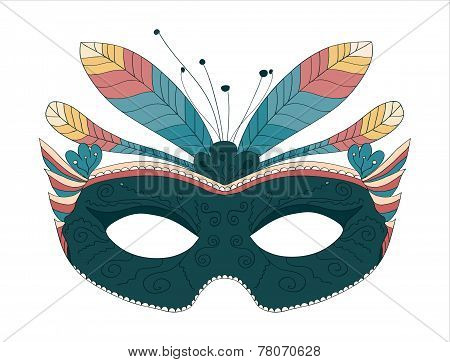 Carnival Mask With Feathers