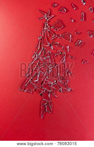 Christmas Tree Made Of Bursting Glass