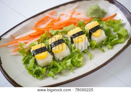 Sushi Pieces Collection,on White Background