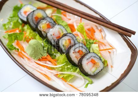 Sushi Pieces Collection,on White Background