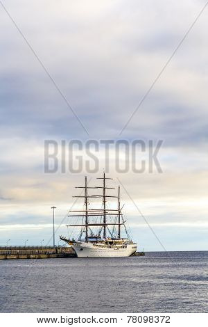Sea Cloud 2 Anchors In The New Harbor Of Arrecife