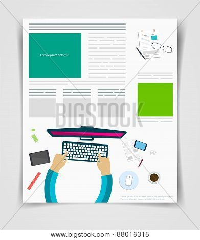 Layout Business Flyer Or Brochure Technology, Web Template, Infographics Statistics