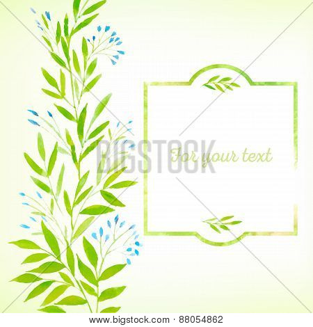 Watercolor Spring Leaves
