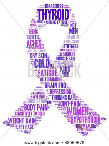 Thyroid Cancer Ribbon Word Cloud