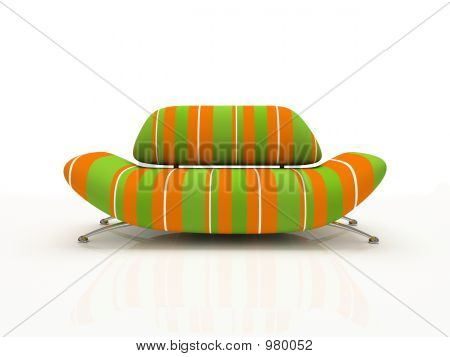 흰색 바탕에 줄무늬 소파 절연 3D