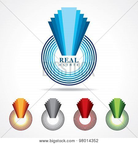 Illustration of abstract real estate icon designs stock vector