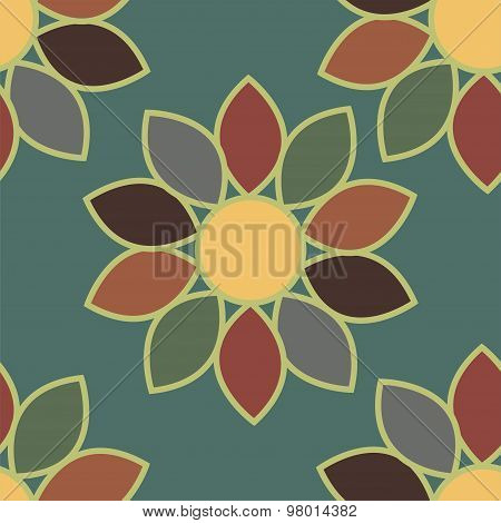 Floral Pattern, Abstract Scarlet Flowers. Vector Illustration